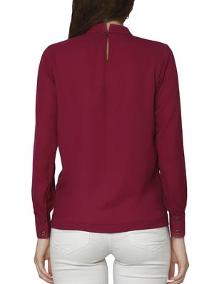 pleated mock neck top - 15797191 - Standard Image - 3