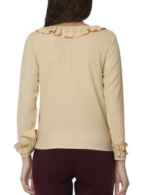 beige ruffle detail top - 15797192 - Standard Image - 3
