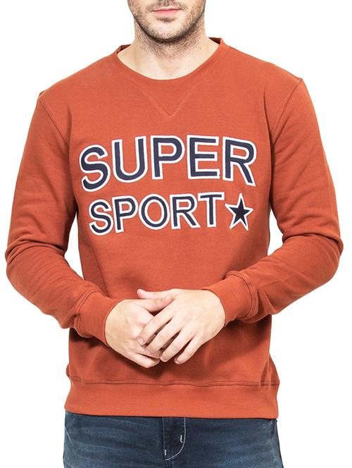 brown hoisery chest print sweatshirt - 15797195 - Standard Image - 1