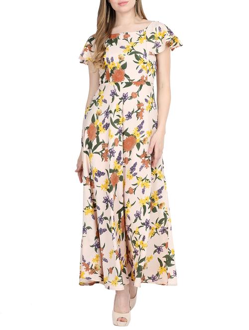 ruffled sleeved floral maxi dress - 15797215 - Standard Image - 1