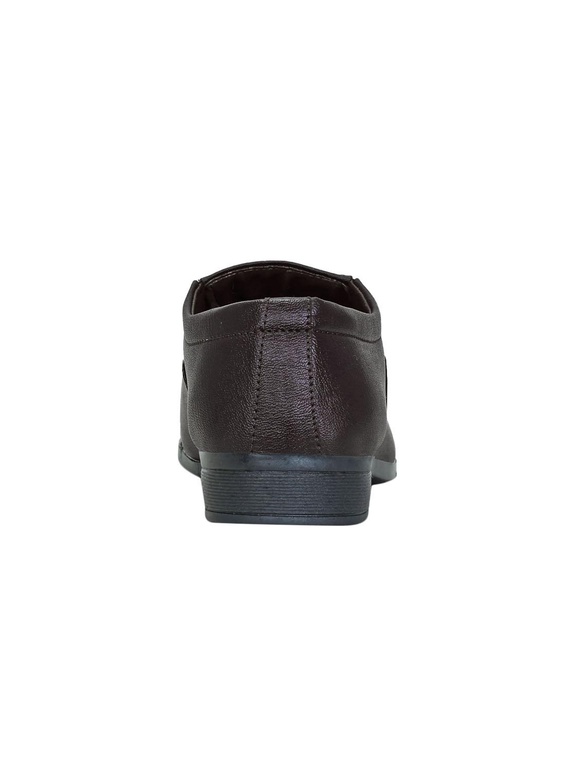 brown leatherette formal slip ons - 15797269 - Zoom Image - 3