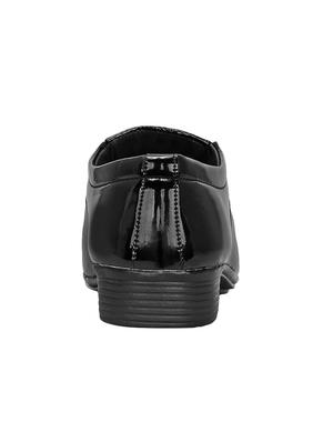 black leatherette formal slip ons - 15797271 - Standard Image - 3