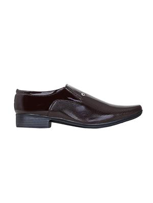 brown leatherette formal slip ons - 15797272 - Standard Image - 2