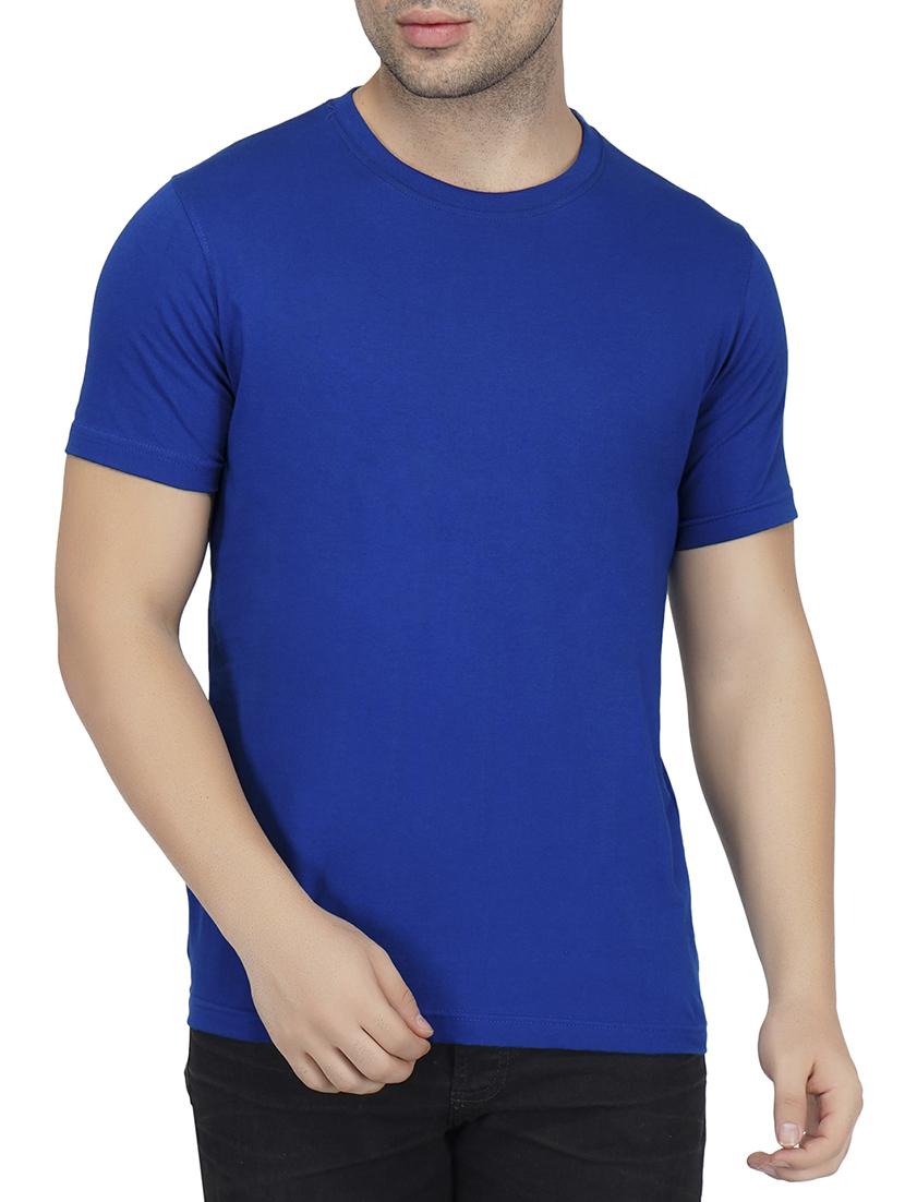solid blue crew neck t-shirt - 15797468 - Zoom Image - 1