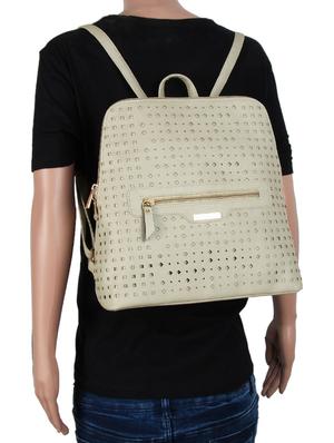 off white leatherette (pu) fashion backpack - 15797743 - Standard Image - 5