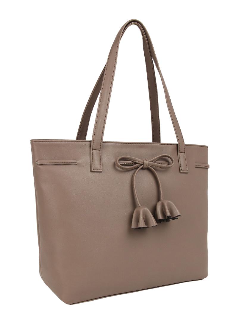 brown leatherette (pu) regular handbag - 15797811 - Zoom Image - 4