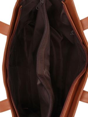 tan leatherette (pu) regular handbag - 15797823 - Standard Image - 3