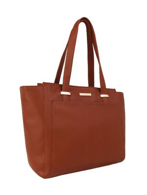 tan leatherette (pu) regular handbag - 15797823 - Standard Image - 4