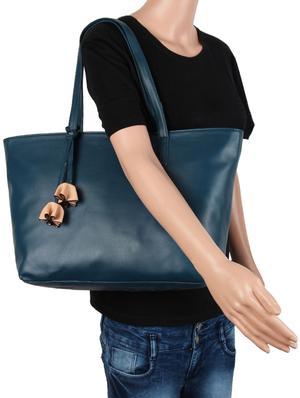 blue leatherette (pu) regular handbag - 15797834 - Standard Image - 5