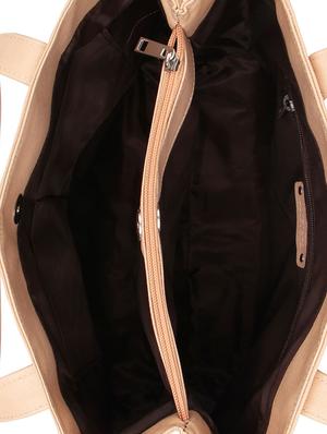 beige leatherette (pu) regular handbag - 15797846 - Standard Image - 3