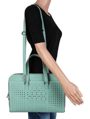blue leatherette (pu) laptop bag - 15797852 - Standard Image - 5