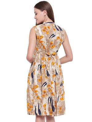 button detail tie-back flared dress - 15797915 - Standard Image - 3