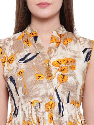 button detail tie-back flared dress - 15797915 - Standard Image - 5