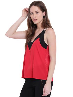 contrast paneled twin strapped top - 15797946 - Standard Image - 2