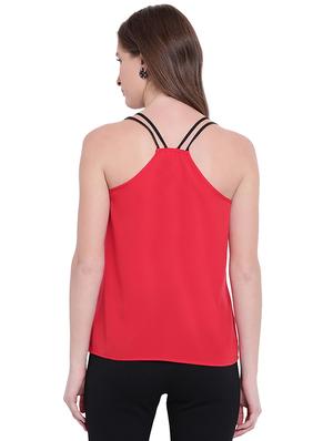 contrast paneled twin strapped top - 15797946 - Standard Image - 3