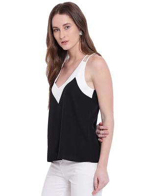contrast paneled twin strapped top - 15797948 - Standard Image - 2