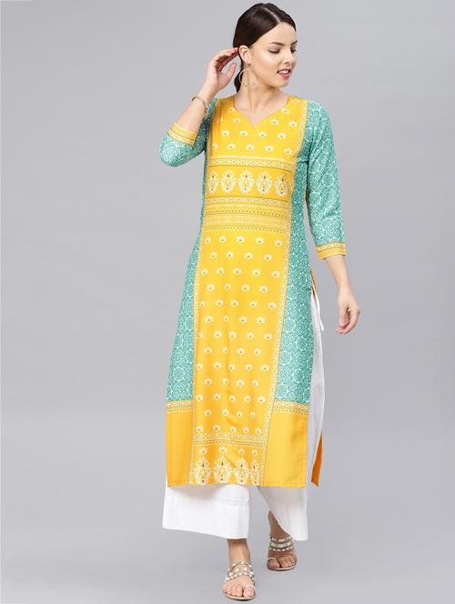 printed straight kurta - 15797950 - Standard Image - 1