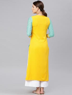 printed straight kurta - 15797950 - Standard Image - 3