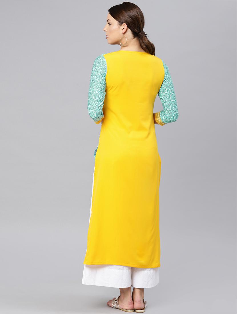 printed straight kurta - 15797950 - Zoom Image - 3