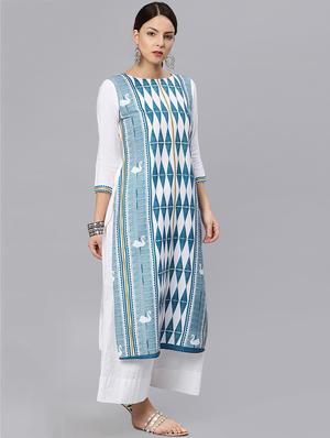 printed straight kurta - 15797954 - Standard Image - 2