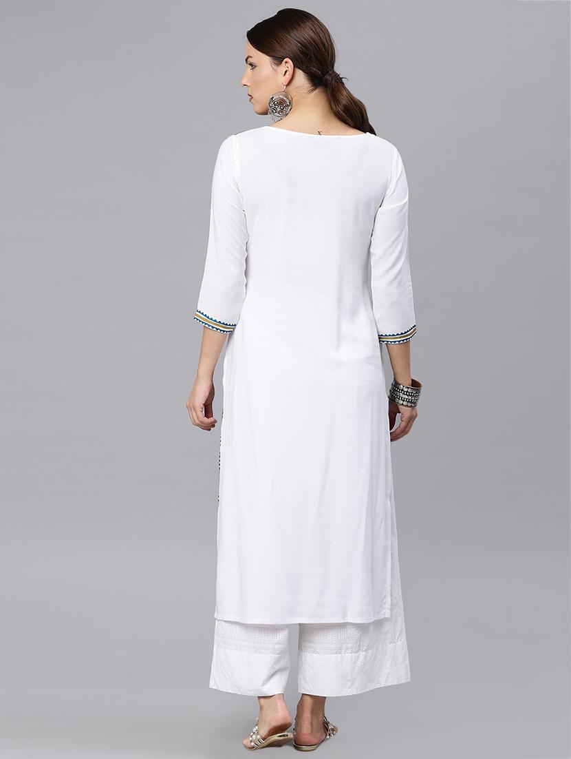 printed straight kurta - 15797954 - Zoom Image - 3