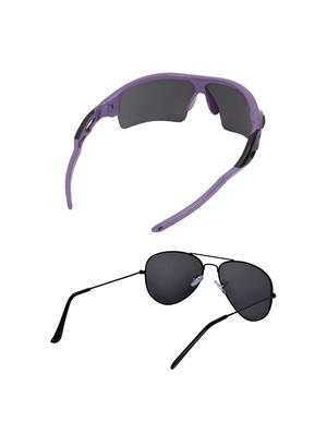 combo of 2 wrap-around & aviator sunglasses- abcom3454 - 15798164 - Standard Image - 3