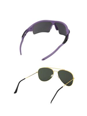combo of 2 wrap-around & aviator sunglasses- abcom3462 - 15798172 - Standard Image - 3