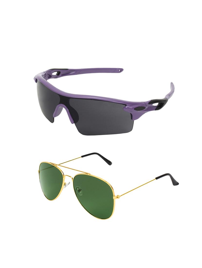 combo of 2 wrap-around & aviator sunglasses- abcom3462 - 15798172 - Zoom Image - 2