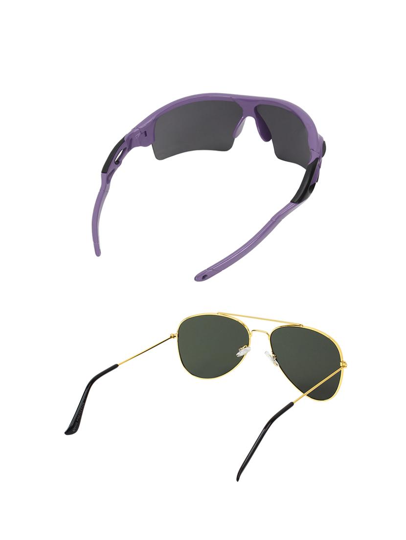 combo of 2 wrap-around & aviator sunglasses- abcom3462 - 15798172 - Zoom Image - 3