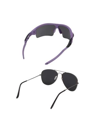 combo of 2 wrap-around & aviator sunglasses- abcom3464 - 15798174 - Standard Image - 3