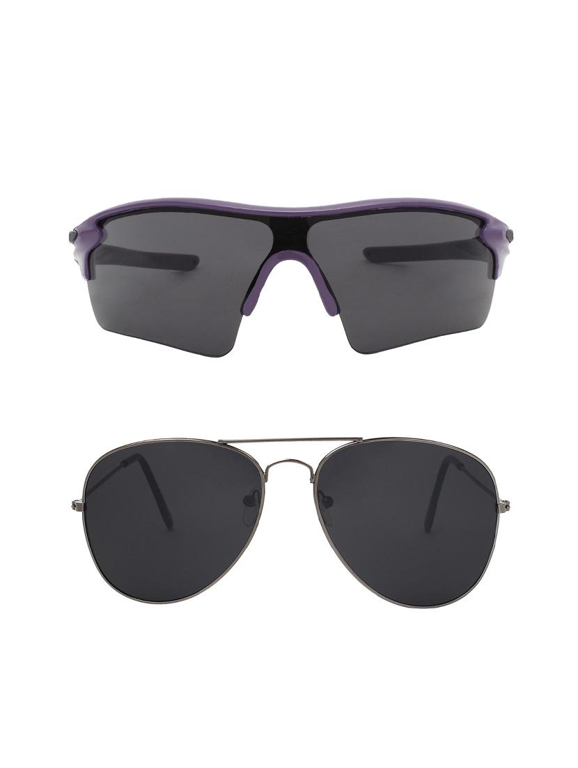 combo of 2 wrap-around & aviator sunglasses- abcom3464 - 15798174 - Zoom Image - 1