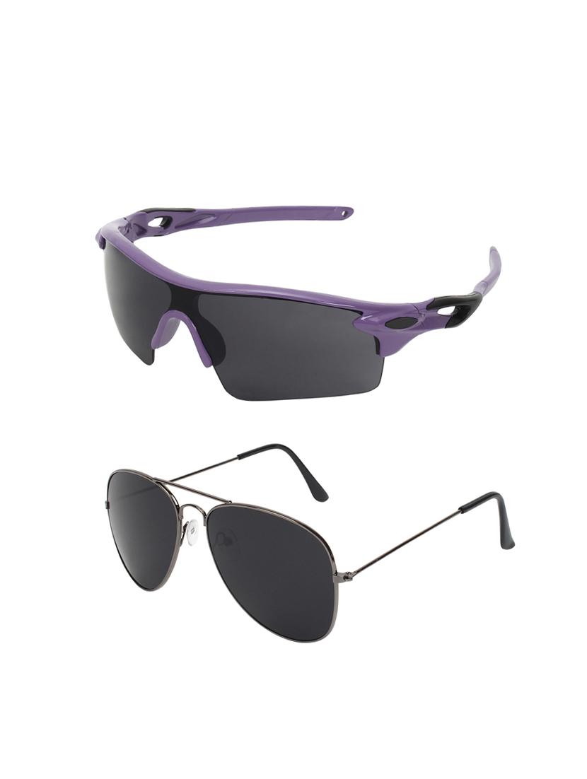 combo of 2 wrap-around & aviator sunglasses- abcom3464 - 15798174 - Zoom Image - 2
