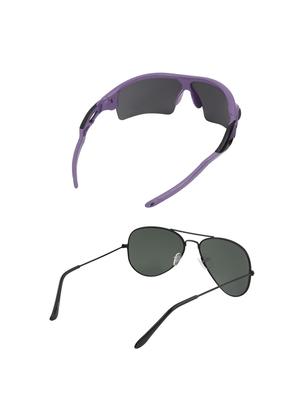 combo of 2 wrap-around & aviator sunglasses- abcom3465 - 15798175 - Standard Image - 3