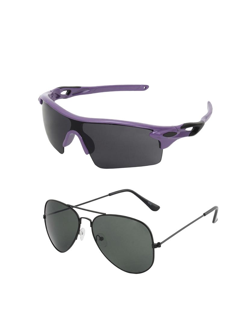combo of 2 wrap-around & aviator sunglasses- abcom3465 - 15798175 - Zoom Image - 2
