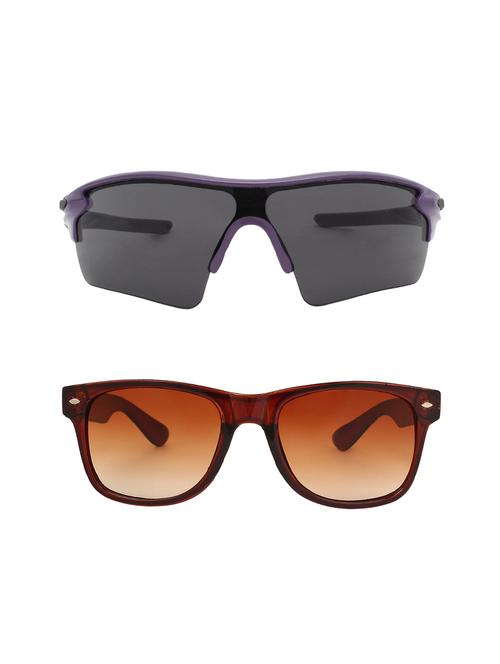 combo of 2 wrap-around & wayfarer sunglasses- abcom3467 - 15798177 - Standard Image - 1