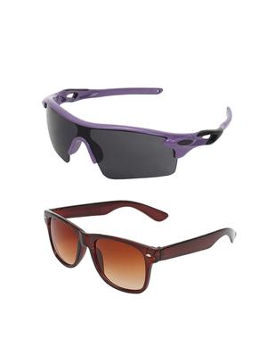 combo of 2 wrap-around & wayfarer sunglasses- abcom3467 - 15798177 - Standard Image - 2