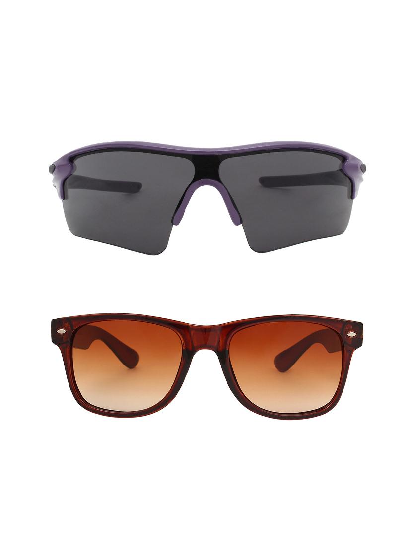 combo of 2 wrap-around & wayfarer sunglasses- abcom3467 - 15798177 - Zoom Image - 1