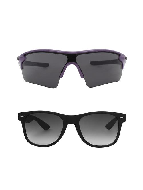 combo of 2 wrap-around & wayfarer sunglasses- abcom3468 - 15798178 - Standard Image - 1