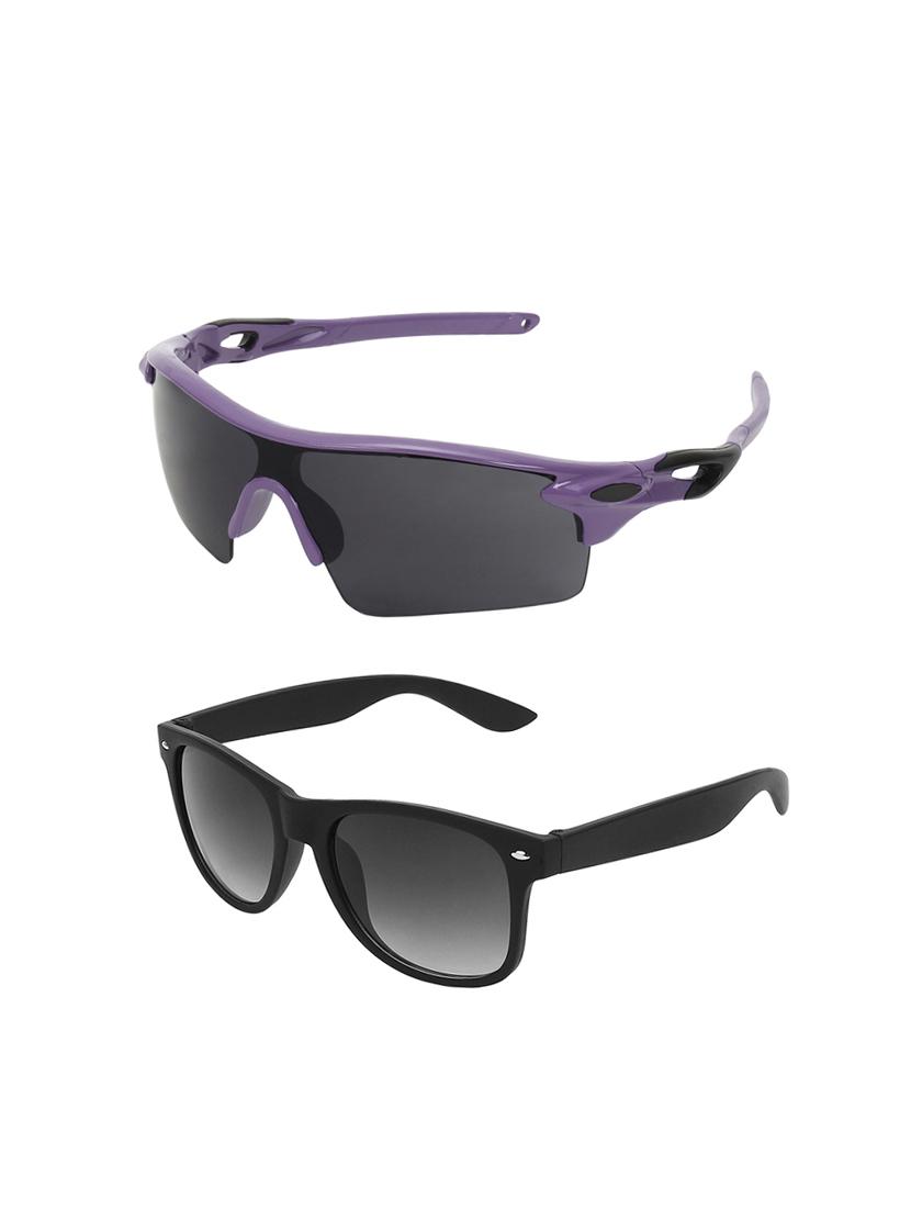 combo of 2 wrap-around & wayfarer sunglasses- abcom3468 - 15798178 - Zoom Image - 2