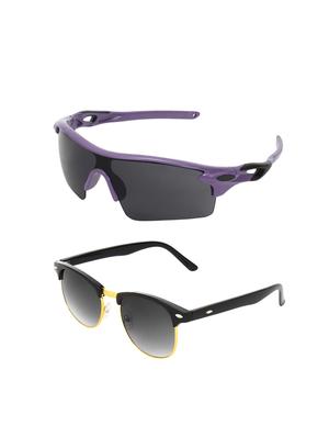 combo of 2 wrap-around & clubmaster sunglasses- abcom3470 - 15798180 - Standard Image - 2