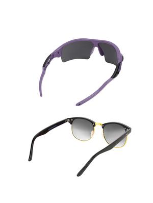 combo of 2 wrap-around & clubmaster sunglasses- abcom3470 - 15798180 - Standard Image - 3