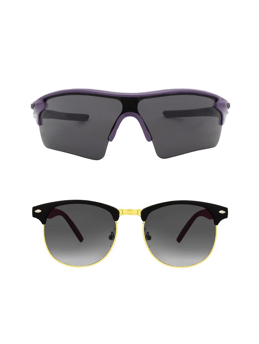 combo of 2 wrap-around & clubmaster sunglasses- abcom3470 - 15798180 - Zoom Image - 1