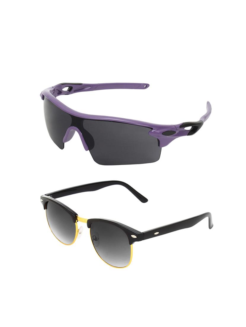 combo of 2 wrap-around & clubmaster sunglasses- abcom3470 - 15798180 - Zoom Image - 2