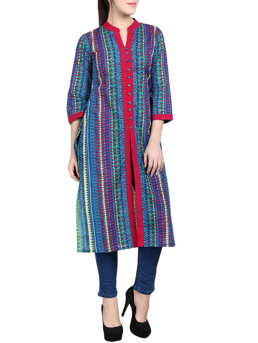 Printed straight kurta - 15798318 - Zoom Image - 1