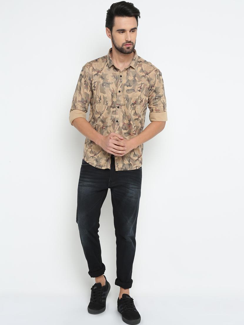 beige printed casual shirt - 15798387 - Zoom Image - 4