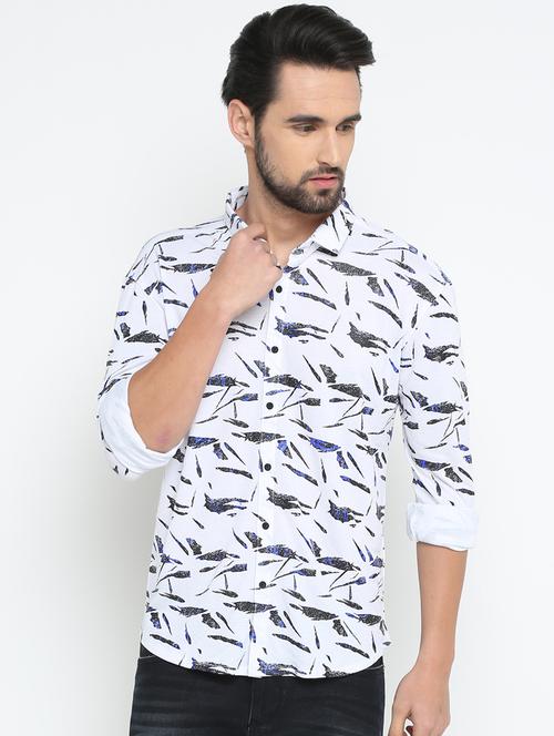 white printed casual shirt - 15798389 - Standard Image - 1
