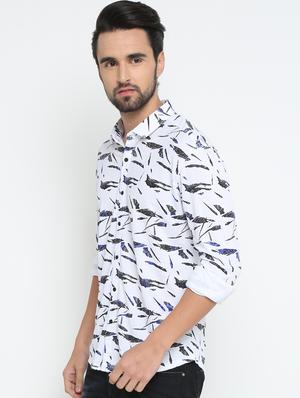 white printed casual shirt - 15798389 - Standard Image - 2