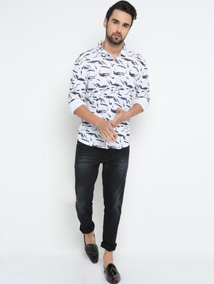white printed casual shirt - 15798389 - Standard Image - 4