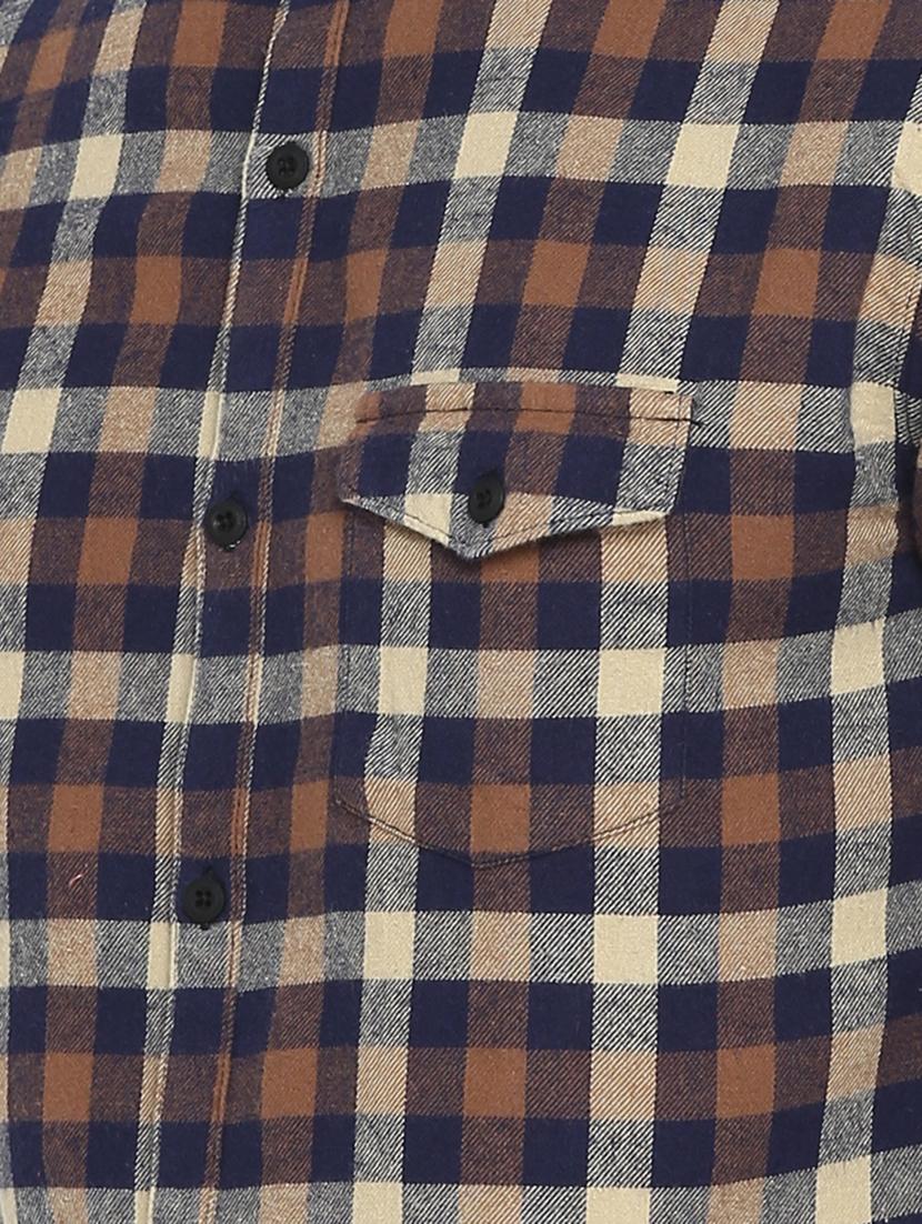 brown checkered casual shirt - 15798390 - Zoom Image - 5