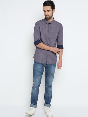 blue printed casual shirt - 15798395 - Standard Image - 4
